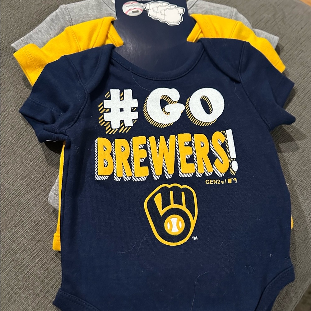 Kids Go Brewers! Navy and Yellow Shirt